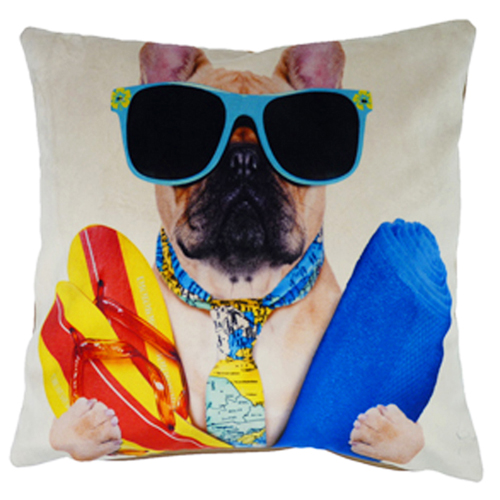 Surf Dogs, Frenchy - (45cm x 45cm) Cushion - Image 3